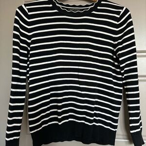 Women’s Black and White Striped Sweater